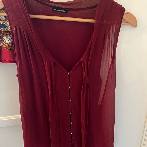 Massimo Dutti Women's Red Blouse Top - Picture 7 of 7